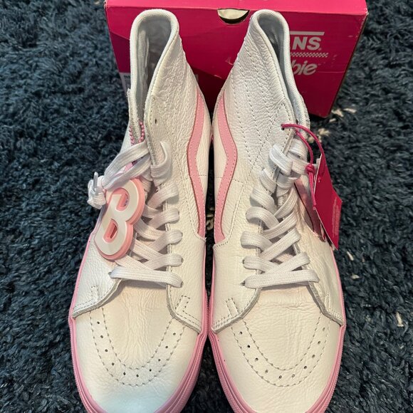 New Vans x Barbie SK8-HI Tapered Stackform True White Pink Women's Sz 9.5 - Picture 2 of 7